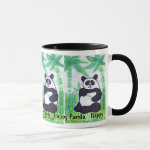 Caneca Ringer Mug O.O 4 Pandas felizes