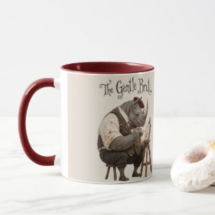 Caneca Rinoceronte com um pincel