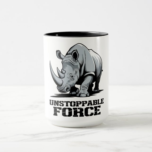 Caneca Rinoceronte inseparável: Força e potência liberado (Centro)
