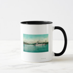 Caneca Rio de Willamette e ponte do aço em Albany