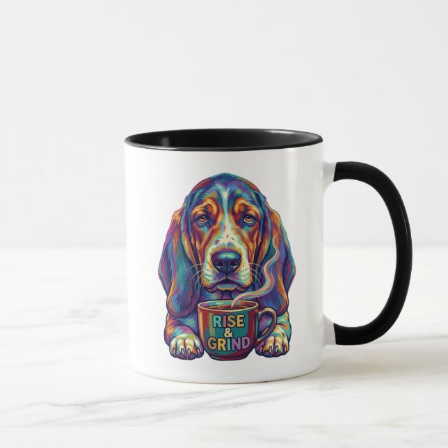 Caneca Rise and Grind Basset Hound Pop Art Coffee (Direita)
