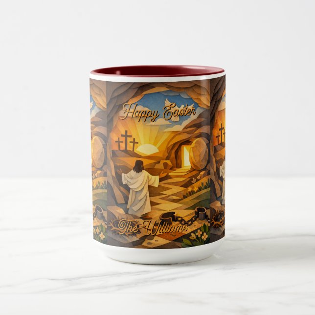 Caneca Risen Jesus Empty Tomb 3D Papercut Easter Combo (Centro)