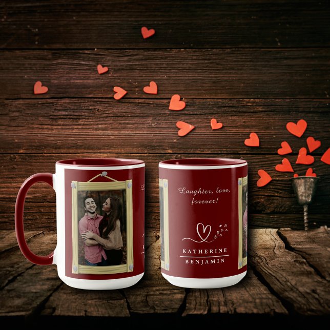 Caneca Risos, amor, Foto do Namorados para sempre (Criador carregado)