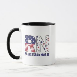 Caneca RN Registrada Enfermeira 4 de julho sutil American