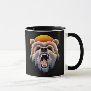 Caneca Roaring Grizzly Bear Face