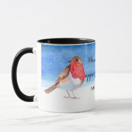 Caneca Robins aquarela adicione seu nome
