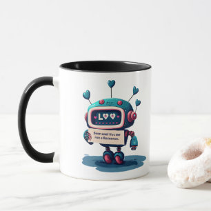 Caneca Robô Bonito, Me Abrace Por Uma Recarga, Coração