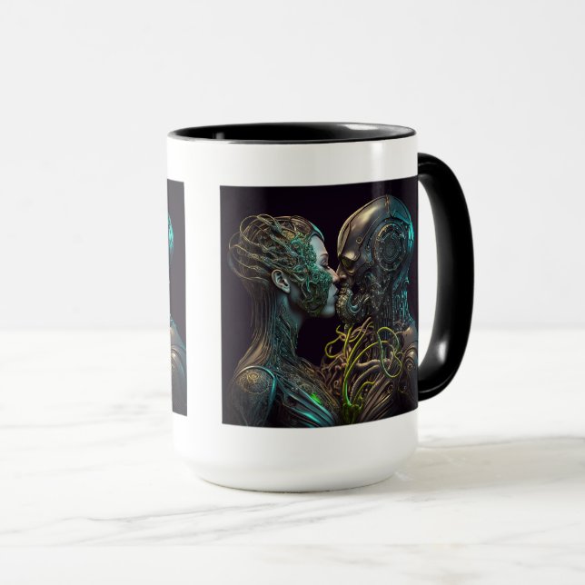 Caneca Robot Love Combo Mug, 15 oz (Frente Esquerda)