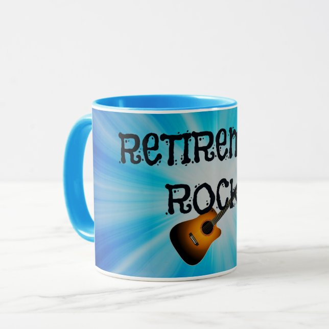 Caneca Rochas de aposentadoria — design de violão persona (Frente Esquerda)