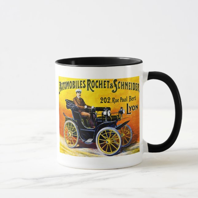 Caneca Rochet e automóveis de Schneider - anúncio do (Direita)