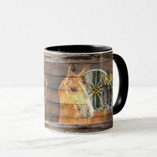 Caneca Roda de Carroça de Cavalo Ocidental Ferradura Bota