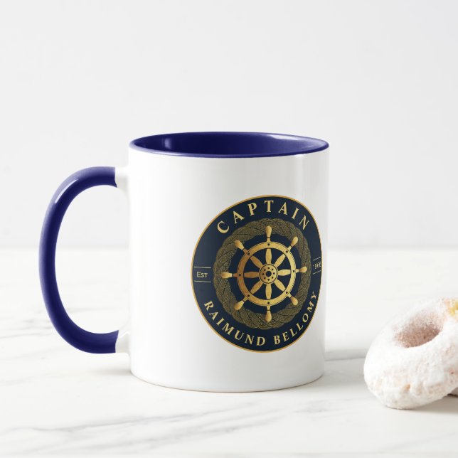 Caneca Roda do navio Dourado (Com Donut)