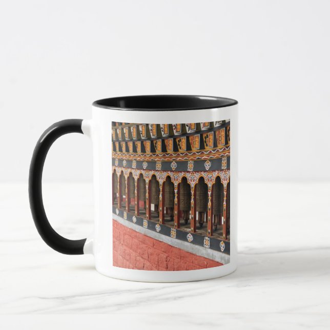Caneca Rodas de oração da praça central em Thimphu (Esquerda)