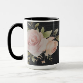 Caneca Rolamentos com rosas estilo vitoriano