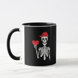 Caneca Roll Skeleton Mãos Cabeça Dia de os namorados