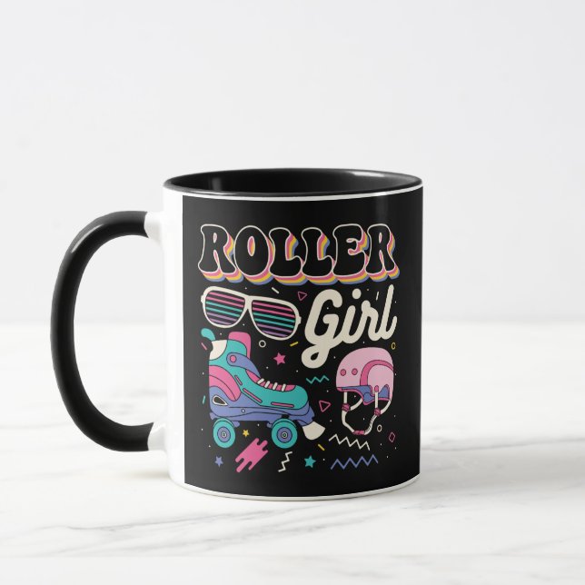 Caneca Roller Girl Skater Roller Retro Vintage Roller (Esquerda)