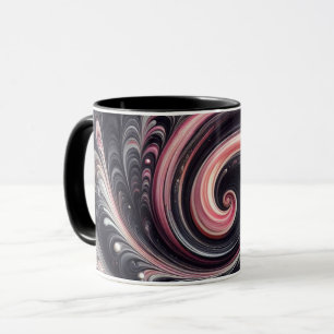 Caneca Rolo rosa, preto e prateado