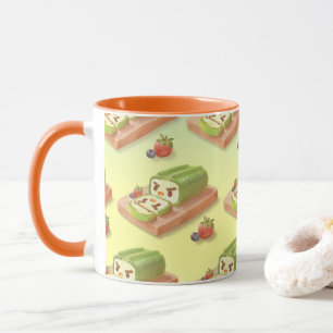 Caneca Rolo Suíço de Matcha: Arte de Bolo de Chá Verde Ir