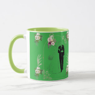 Caneca Romance em flor kelly verde