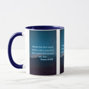 Caneca Romanos 1:19 KJV Bíblia Verso Pic Dois Tons