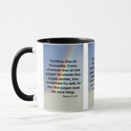 Caneca Romanos 2:1 Bíblia KJV Verso Pic Dois Tons Mug