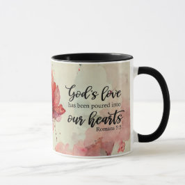 Caneca Romanos 5:5 Bíblia de amor de Deus Verso Flores Ro