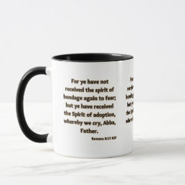 Caneca Romanos 8:15 Escritura de Bíblia KJV Dois-Tom