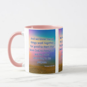 Caneca Romanos 8:28 KJV Bíblia Verso Pic Dois Toneladas