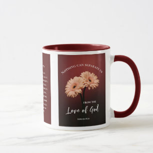 Caneca Romanos 8 38-39 Amor de Deus Bíblia Verso Rosa Flo