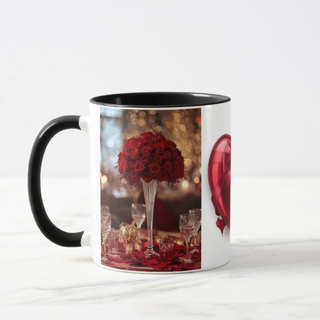Caneca Romantic Red Rose love Valentine Hot Drink Coffee (Esquerda)