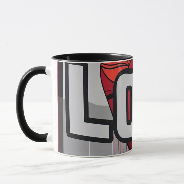 Caneca Romântica Design Mug de Amor - Citação de Coração  (Esquerda)