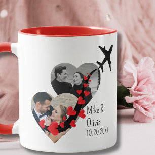 Caneca Românticas 2 Fotos Avião Casamento Elegante person