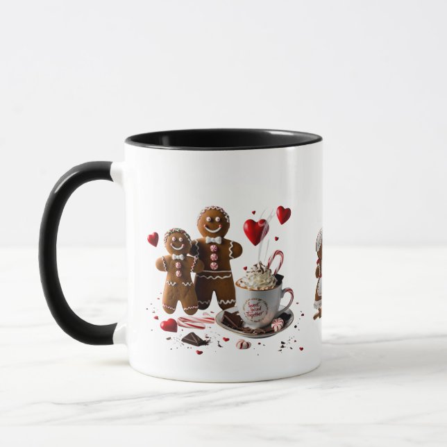 Caneca Romântico Par de Biscoito de Gengibre com Cacau Qu (Esquerda)