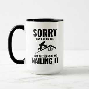 Caneca Roofer Humor - Colocando o telhado de ti