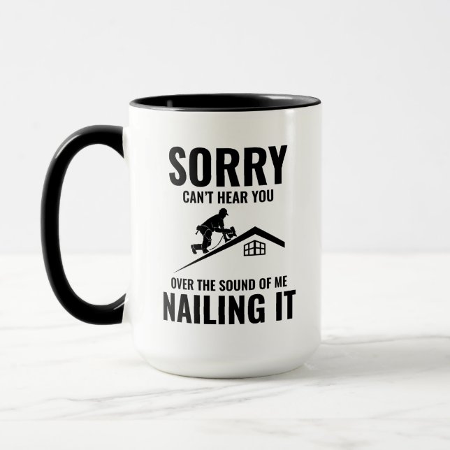 Caneca Roofer Humor - Colocando o telhado de ti (Esquerda)