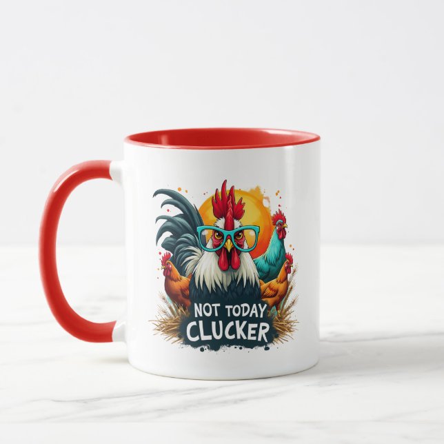 Caneca Rooster Engraçado "Não Hoje Enganador" Fazenda Art (Esquerda)