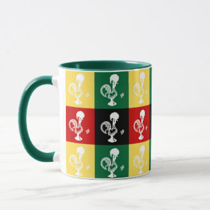 Caneca Rooster Português do Padrão Colorido de Barcelona