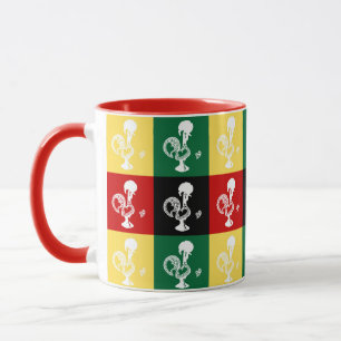 Caneca Rooster Português do Padrão Colorido de Barcelona