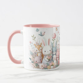 Caneca Rosa Animais da Floresta Para Mamãe Futuris