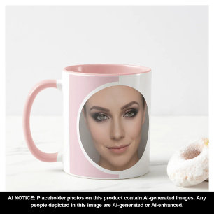 Caneca Rosa Bege Branco Foto MUA  Café Elegante 