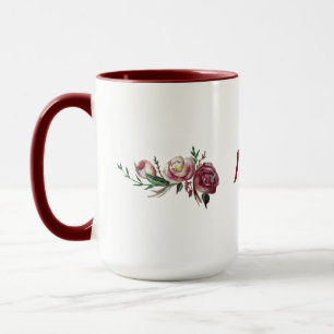 Caneca Rosa Bordo Red Name Combo Mug