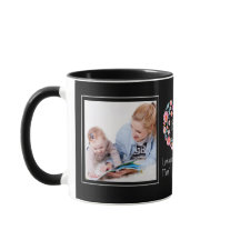 Rosa da mamã de 2 fotos grinalda floral do coração