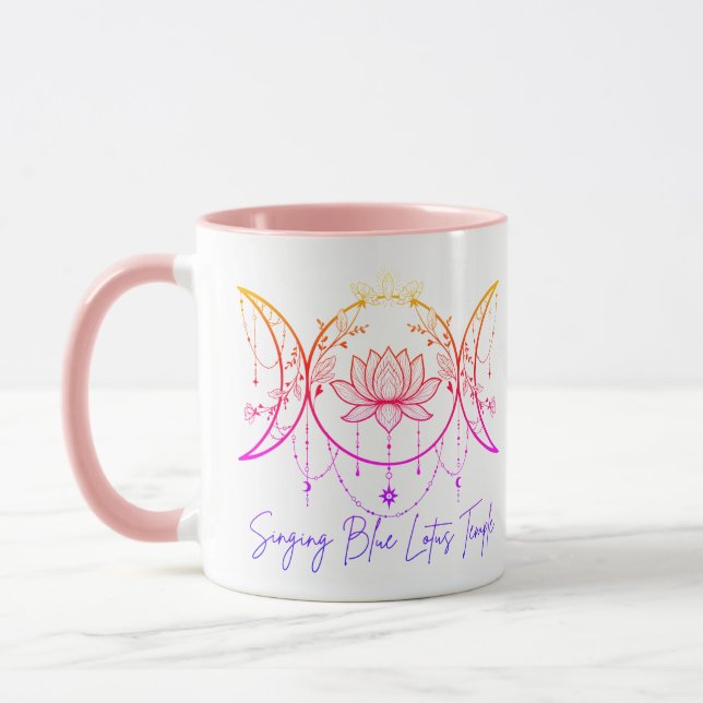 Caneca Rosa da Tríplice Deusa & Lótus (Esquerda)