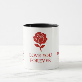 Caneca Rosa de Amor Eterno Criando um Valentim Aconchegan