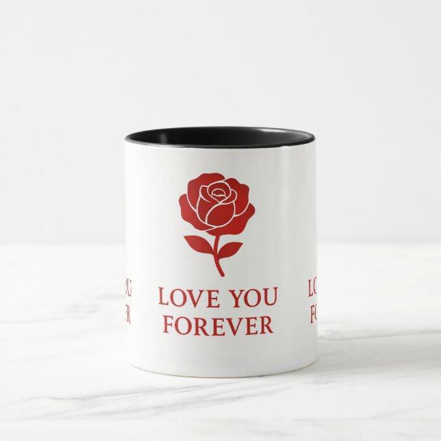 Caneca Rosa de Amor Eterno Criando um Valentim Aconchegan (Centro)