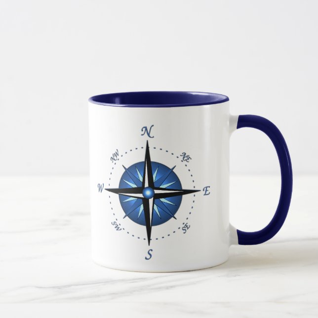 Caneca Rosa de compasso azul (Direita)