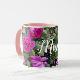 Caneca Rosa de Flor bonito Rosa Vintage de Flor, Mãe de