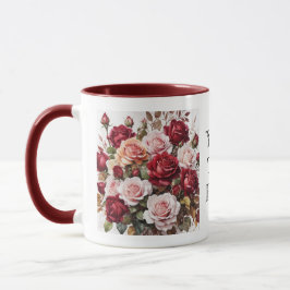 Caneca Rosa de Maroon Elegante de Aquarela