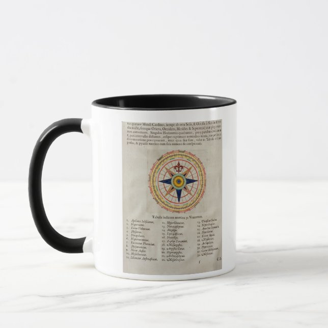 Caneca Rosa de vento com os 32 ventos do mundo (Esquerda)