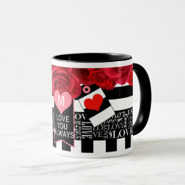 Caneca Rosa e estilo de quadro negro Mug